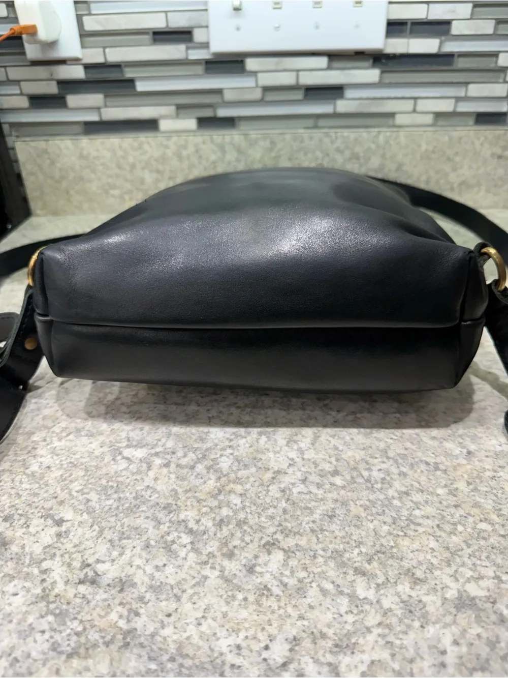 Portland Leather Black Women's Laptop Backpack with Front Zip Pocket